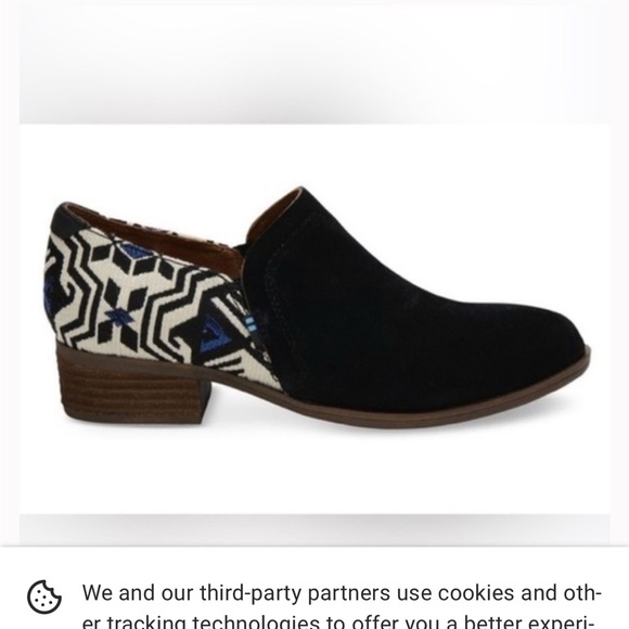 Shoes - Tom’s Black Suede Ankle Bootie Aztec